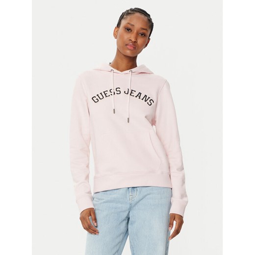 Guess Jeans Bluza W5RQ17 K68I4 Beżowy Regular Fit ze sklepu MODIVO w kategorii Bluzy damskie - zdjęcie 182620975
