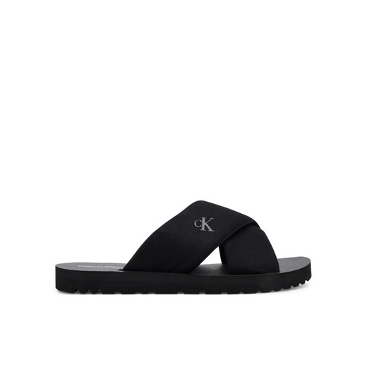 Calvin Klein Jeans Klapki Cross Sandal Crxs Tx YM0YM01223 Czarny ze sklepu MODIVO w kategorii Klapki męskie - zdjęcie 182621239