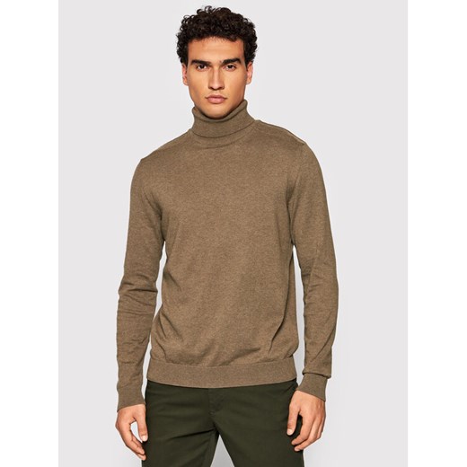 Selected Homme Golf Berg 16074684 Brązowy Regular Fit ze sklepu MODIVO w kategorii Swetry męskie - zdjęcie 182621268