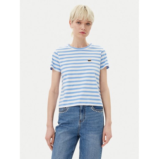 KARL LAGERFELD T-Shirt A1W17099 Niebieski Regular Fit ze sklepu MODIVO w kategorii Bluzki damskie - zdjęcie 182621309