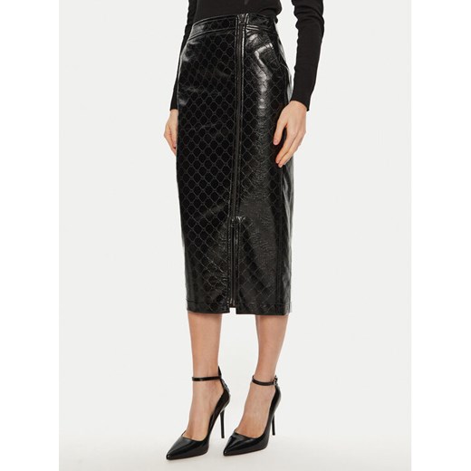 ACCESS FASHION Spódnica z imitacji skóry 44-6064-178 Czarny Slim Fit ze sklepu MODIVO w kategorii Spódnice - zdjęcie 182621397