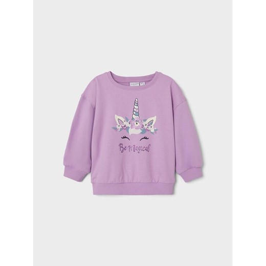 NAME IT Bluza 13218917 Fioletowy Box Fit ze sklepu MODIVO w kategorii Bluzy dziewczęce - zdjęcie 182621508