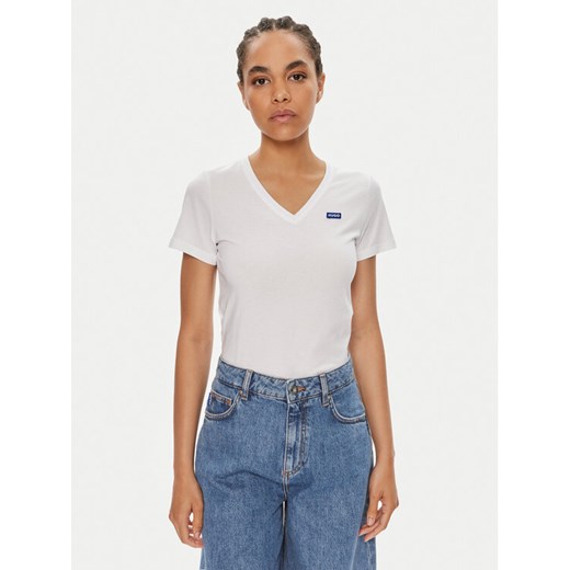 Hugo T-Shirt Classic 50513667 Biały Regular Fit ze sklepu MODIVO w kategorii Bluzki damskie - zdjęcie 182621519