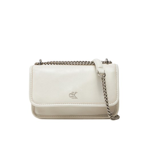 Calvin Klein Jeans Torebka Chain Mini Ew Flap LV04K3085G Écru ze sklepu MODIVO w kategorii Kopertówki - zdjęcie 182621786