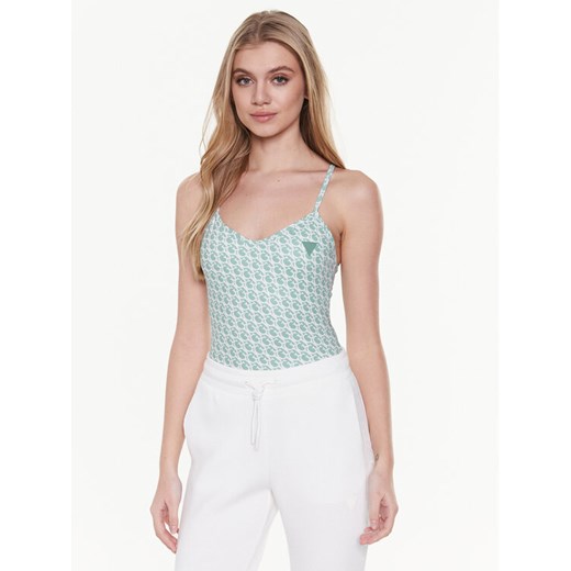 Guess Top V3GP01 MC03W Zielony Slim Fit ze sklepu MODIVO w kategorii Bluzki damskie - zdjęcie 182621806