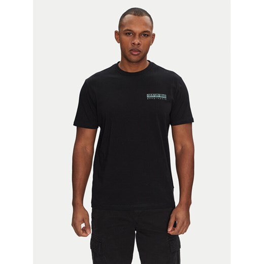 Napapijri T-Shirt S-Vignoni NP0A4ILX Czarny Regular Fit ze sklepu MODIVO w kategorii T-shirty męskie - zdjęcie 182621966