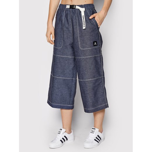 Converse Kuloty Chambray 10023201-A02 Granatowy Relaxed Fit ze sklepu MODIVO w kategorii Spodnie damskie - zdjęcie 182621976