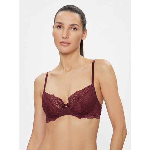 Hunkemöller Biustonosz balkonetka Marine 202706 Bordowy ze sklepu MODIVO w kategorii Biustonosze - zdjęcie 182622168