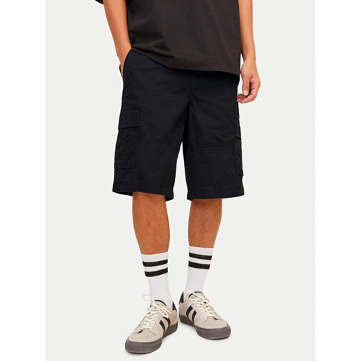 Jack&Jones Szorty materiałowe Jpstcole 12253222 Czarny Loose Fit ze sklepu MODIVO w kategorii Spodenki męskie - zdjęcie 182622236