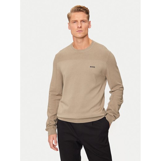 BOSS Sweter Momentum-X_Cn 50498559 Beżowy Regular Fit S MODIVO