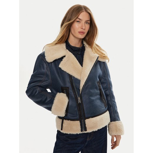 Munthe Kożuch Tishia 243150324341 Niebieski Loose Fit ze sklepu MODIVO w kategorii Kożuchy - zdjęcie 182622409