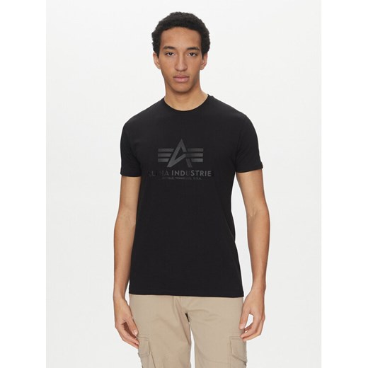 Alpha Industries T-Shirt Basic 100501 Czarny Regular Fit ze sklepu MODIVO w kategorii T-shirty męskie - zdjęcie 182622537