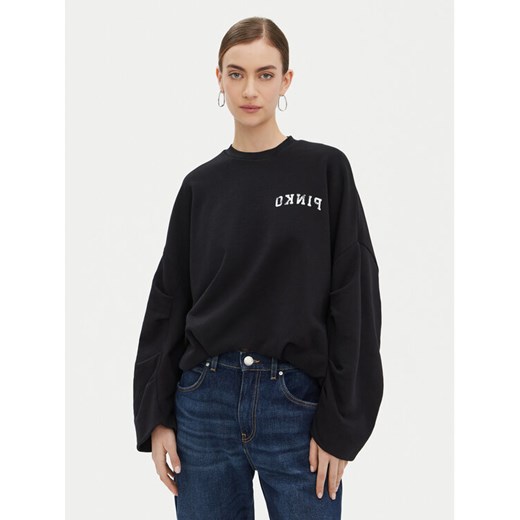 PINKO Bluza Macedonia 104281 Czarny Regular Fit ze sklepu MODIVO w kategorii Bluzy damskie - zdjęcie 182622585