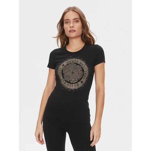 Guess T-Shirt Camelia W4RI47 J1314 Czarny Slim Fit ze sklepu MODIVO w kategorii Bluzki damskie - zdjęcie 182622699