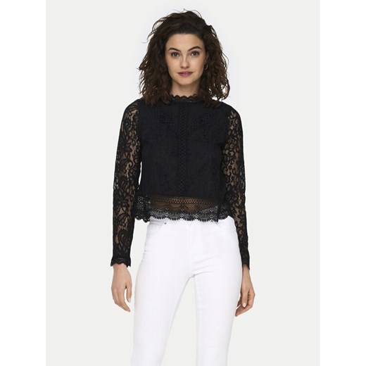 ONLY Bluzka New Karo 15276400 Czarny Regular Fit ze sklepu MODIVO w kategorii Bluzki damskie - zdjęcie 182622795