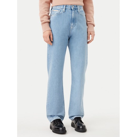 Calvin Klein Jeans Jeansy J20J224997 Niebieski Straight Fit ze sklepu MODIVO w kategorii Jeansy damskie - zdjęcie 182622856