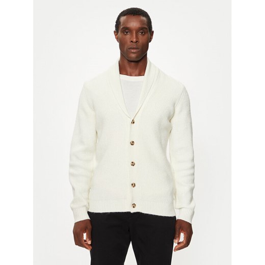 Lindbergh Kardigan 30-804059B Biały Relaxed Fit ze sklepu MODIVO w kategorii Swetry męskie - zdjęcie 182622886