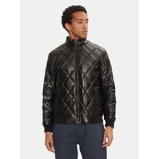 Guess Kurtka z imitacji skóry M4BL28 WGJ60 Czarny Regular Fit ze sklepu MODIVO w kategorii Kurtki męskie - zdjęcie 182622959