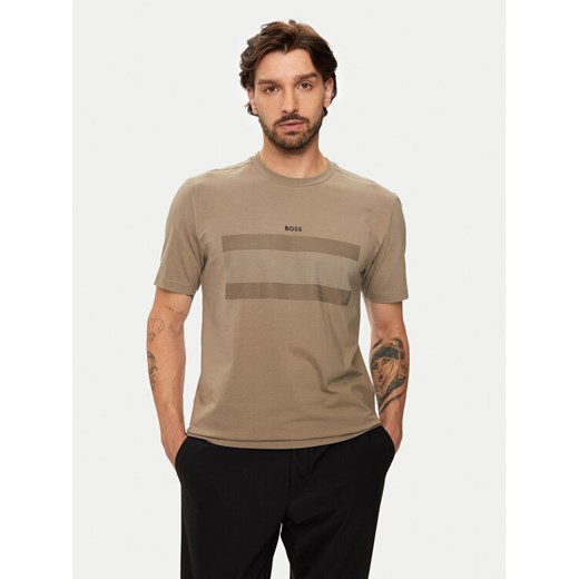 BOSS T-Shirt 50525224 Beżowy Regular Fit ze sklepu MODIVO w kategorii T-shirty męskie - zdjęcie 182623008