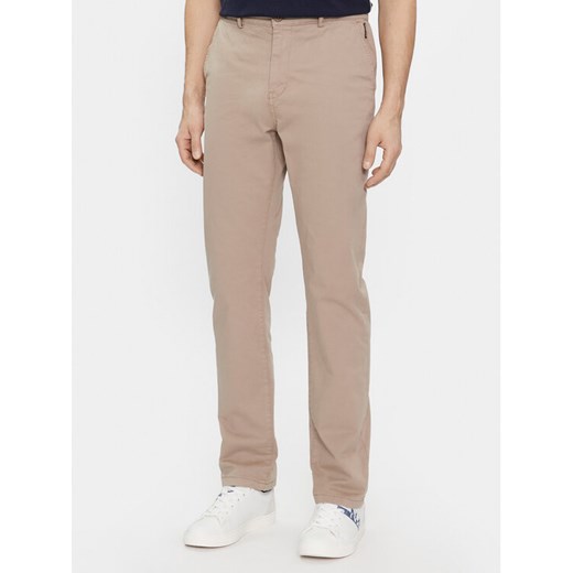 Napapijri Chinosy Puyo NP0A4H1F Beżowy Slim Fit ze sklepu MODIVO w kategorii Spodnie męskie - zdjęcie 182623108