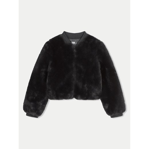 Karl Lagerfeld Kids Futro Z30231 S Czarny Regular Fit ze sklepu MODIVO w kategorii Płaszcze dziewczęce - zdjęcie 182623125