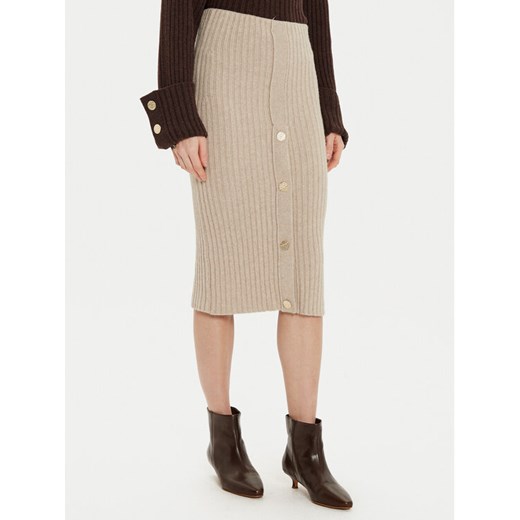 ViCOLO Spódnica midi 55017S Beżowy Regular Fit ze sklepu MODIVO w kategorii Spódnice - zdjęcie 182623185