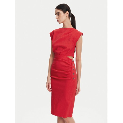PINKO Sukienka koktajlowa 104955 A0IM Czerwony Regular Fit ze sklepu MODIVO w kategorii Sukienki - zdjęcie 182623249