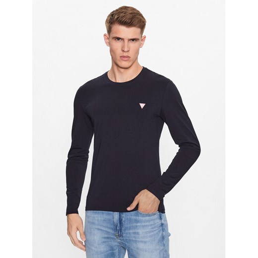 Guess Longsleeve M2YI28 J1314 Granatowy Slim Fit ze sklepu MODIVO w kategorii T-shirty męskie - zdjęcie 182623277