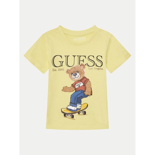 Guess T-Shirt N5GI04 K8HM4 Żółty Regular Fit ze sklepu MODIVO w kategorii T-shirty chłopięce - zdjęcie 182623506
