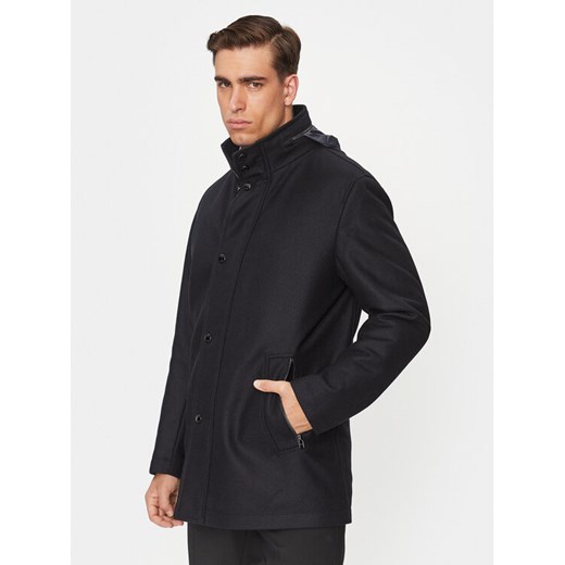 Boss Płaszcz wełniany H-Camron-234 50502267 Granatowy Relaxed Fit ze sklepu MODIVO w kategorii Płaszcze męskie - zdjęcie 182623517