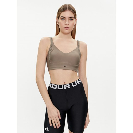 Under Armour Biustonosz sportowy Ua Infinity Low Strappy Bra 1384128-200 Szary Fitted Fit ze sklepu MODIVO w kategorii Biustonosze - zdjęcie 182623535