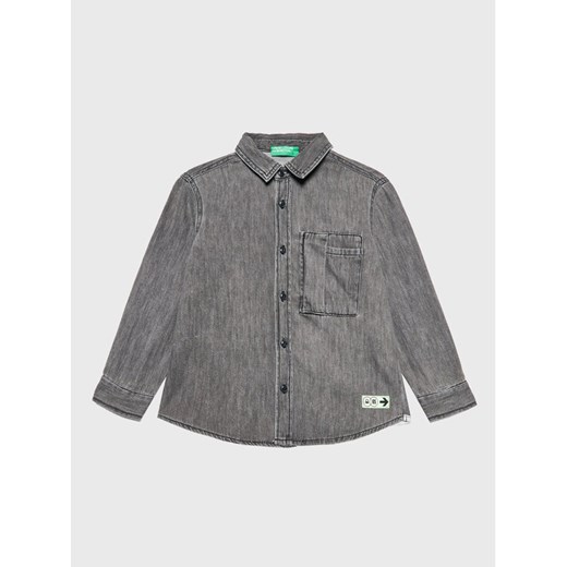 United Colors Of Benetton Koszula jeansowa 5AD6CQ00K Szary Regular Fit ze sklepu MODIVO w kategorii Koszule chłopięce - zdjęcie 182623555