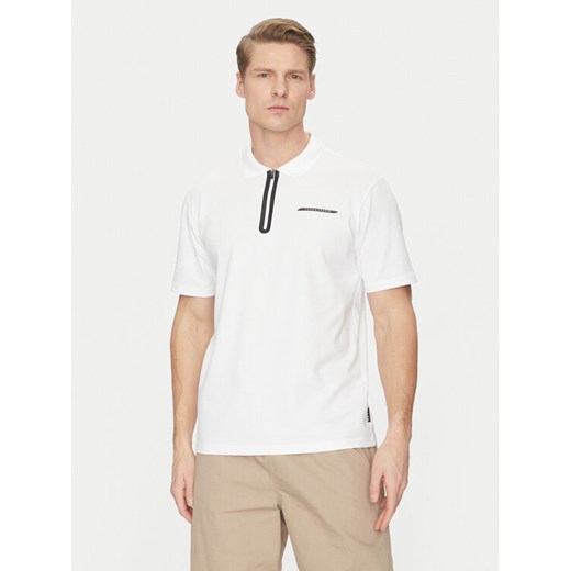 Jack&Jones Polo Fusion 12273127 Biały Regular Fit ze sklepu MODIVO w kategorii T-shirty męskie - zdjęcie 182623638