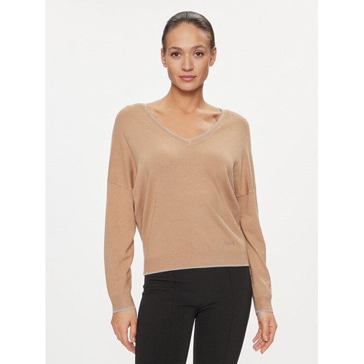 Liu Jo Sweter MF3392 MS49I Brązowy Regular Fit ze sklepu MODIVO w kategorii Swetry damskie - zdjęcie 182623658