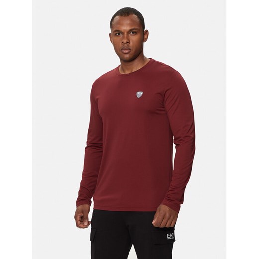 EA7 Emporio Armani Longsleeve 8NPT17 PJRGZ 1496 Czerwony Regular Fit ze sklepu MODIVO w kategorii T-shirty męskie - zdjęcie 182623665