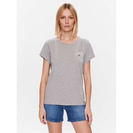 Tommy Hilfiger T-Shirt UW0UW04525 Szary Regular Fit ze sklepu MODIVO w kategorii Bluzki damskie - zdjęcie 182623766