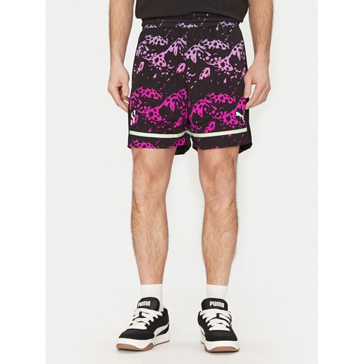 Puma Szorty sportowe Scoot Purple Lab 631671 Czarny Regular Fit ze sklepu MODIVO w kategorii Spodenki męskie - zdjęcie 182623775