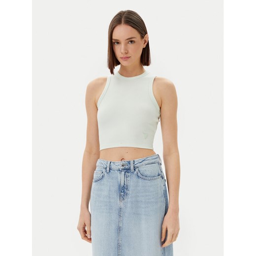 Guess Top V3GP19 K8RT2 Écru Slim Fit ze sklepu MODIVO w kategorii Bluzki damskie - zdjęcie 182623785