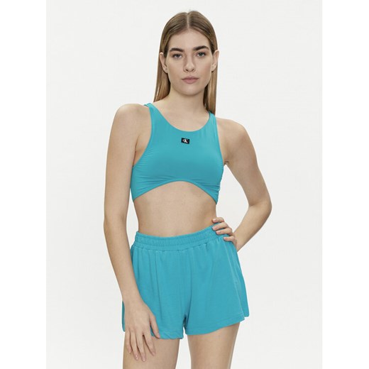 Calvin Klein Swimwear Góra od bikini KW0KW02442 Niebieski ze sklepu MODIVO w kategorii Stroje kąpielowe - zdjęcie 182623788