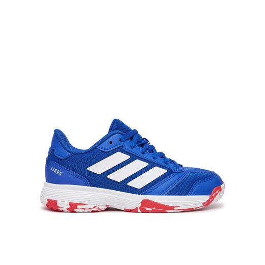 adidas Buty halowe Ligra 8 Indoor Shoes Kids IH8245 Niebieski ze sklepu MODIVO w kategorii Buty sportowe dziecięce - zdjęcie 182623939