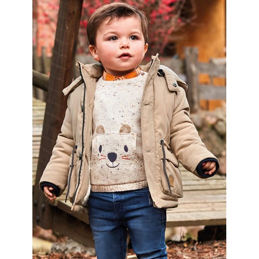Mayoral Parka 2.439 Beżowy Regular Fit ze sklepu MODIVO w kategorii Kombinezony i kurtki - zdjęcie 182624245