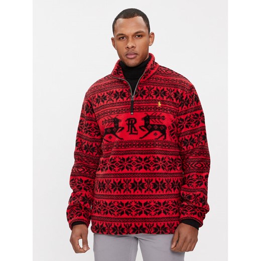Polo Ralph Lauren Polar 710920196002 Czerwony Regular Fit ze sklepu MODIVO w kategorii Bluzy męskie - zdjęcie 182624255