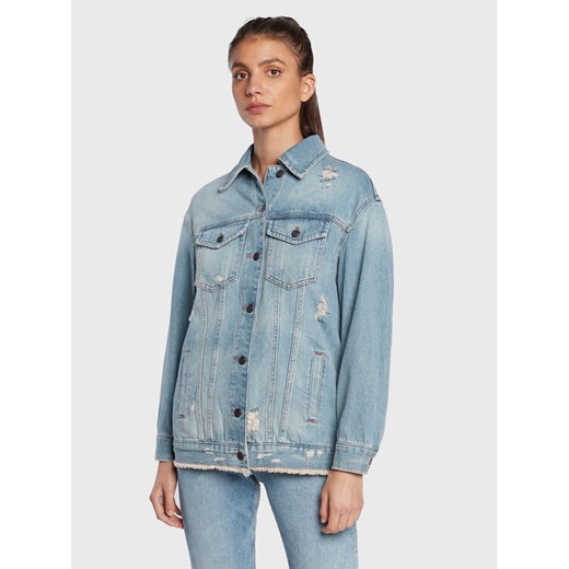 Sisley Kurtka jeansowa 27WDLN00P Niebieski Relaxed Fit ze sklepu MODIVO w kategorii Kurtki damskie - zdjęcie 182624368
