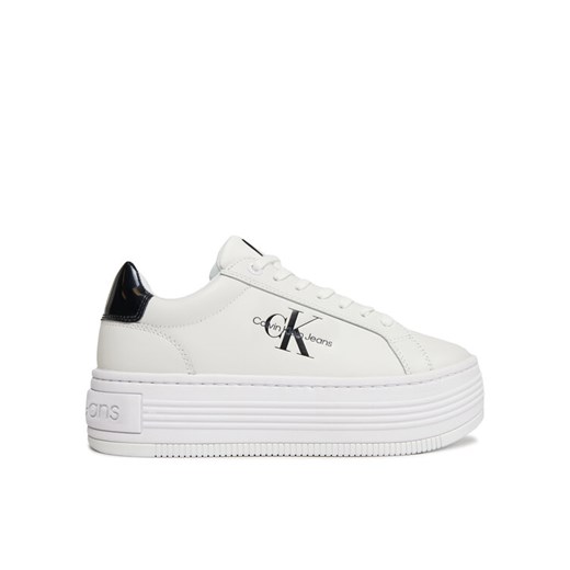 Calvin Klein Jeans Sneakersy Bold Platf Low Lace Lth Ml Met YW0YW01431 Biały 41 MODIVO