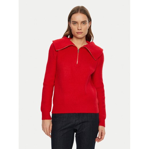 Morgan Sweter 242-MCOLAR Czerwony Regular Fit ze sklepu MODIVO w kategorii Swetry damskie - zdjęcie 182624477
