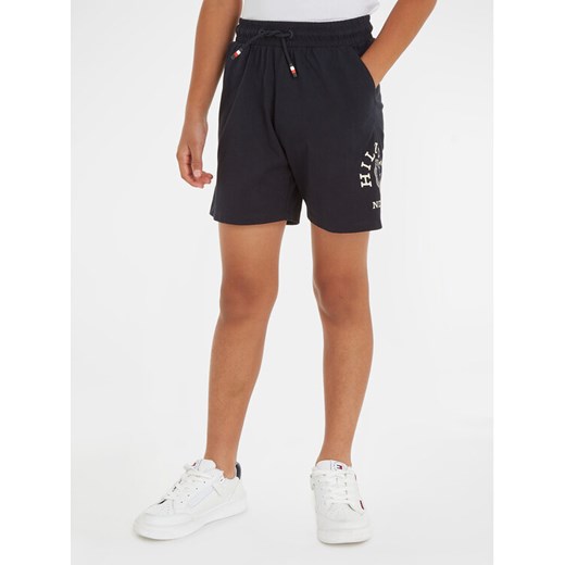 Tommy Hilfiger Szorty sportowe Monogram Wreath KB0KB09002 M Granatowy Regular Fit ze sklepu MODIVO w kategorii Spodenki chłopięce - zdjęcie 182624538