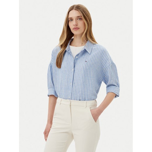 Tommy Hilfiger Koszula WW0WW46169 Niebieski Loose Fit ze sklepu MODIVO w kategorii Koszule damskie - zdjęcie 182624546