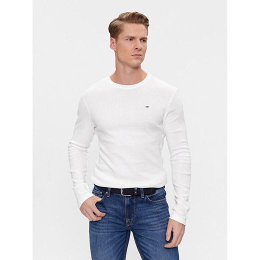 Tommy Jeans Longsleeve DM0DM04409 Biały Slim Fit ze sklepu MODIVO w kategorii T-shirty męskie - zdjęcie 182624556