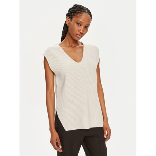 Calvin Klein Sweter K20K207249 Écru Regular Fit ze sklepu MODIVO w kategorii Swetry damskie - zdjęcie 182624579