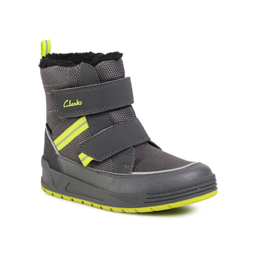 Clarks Śniegowce Jumper Jump K 261535787 Szary ze sklepu MODIVO w kategorii Buty zimowe dziecięce - zdjęcie 182624628